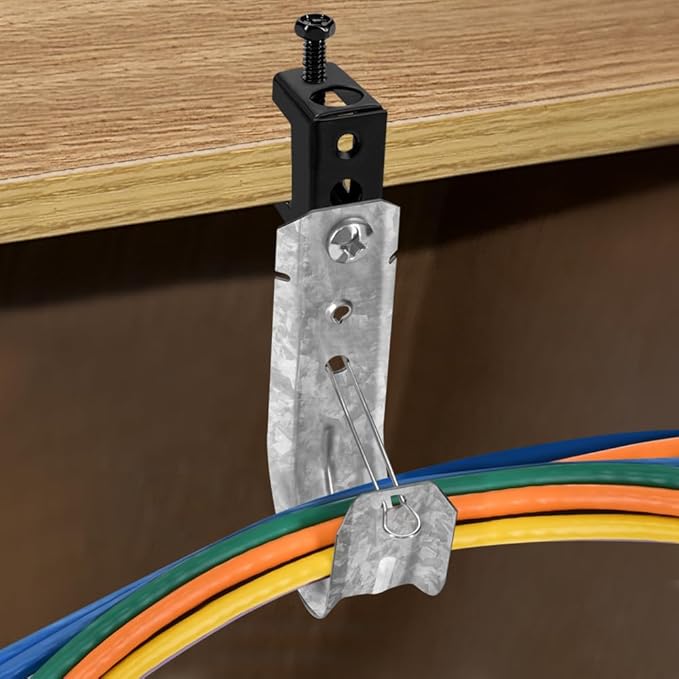 InstallerParts Cable Support Wall Mount J-Hook with Retaining Clip, 2", 50 Pcs