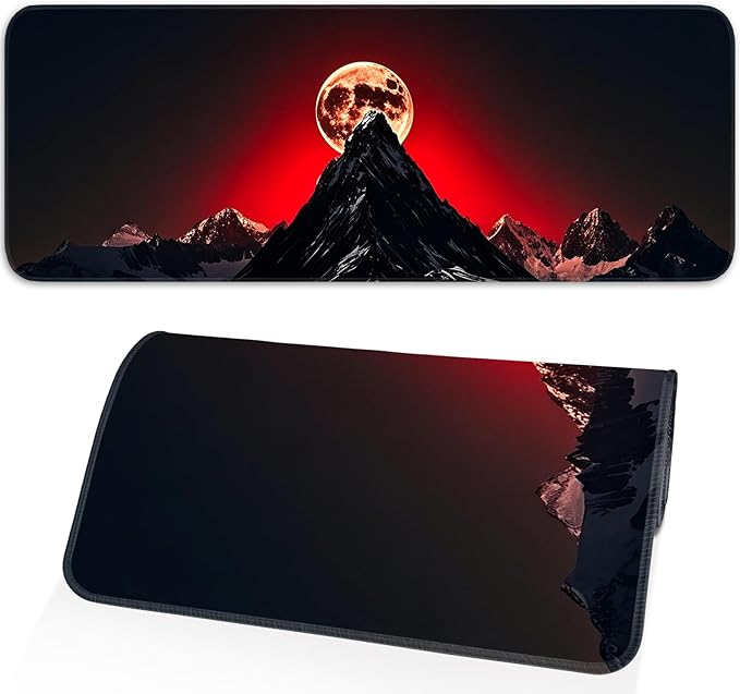 Gaming Mouse Pad, Large Desk Mat, Non-Slip Rubber Bottom, Stitched Edge Mouse Pad for Home, Office Desk, Gaming Keyboard Pad, 31.5 x 11.8 Inch, Desk Protector