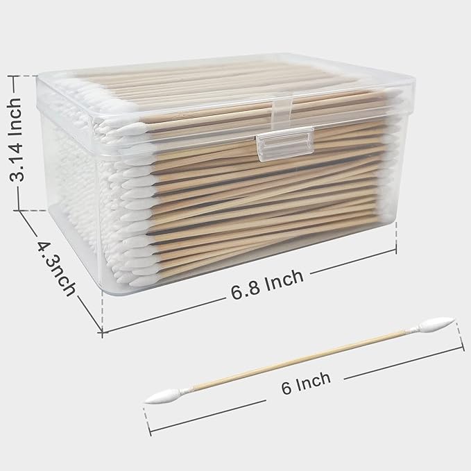 PINGMIC 400 (800 Tips) 6-Inch Precision Gun Cleaning Swabs - Lint-Free Double-Ended Cotton Swabs for Gun Cleaning, Makeup & Electronics