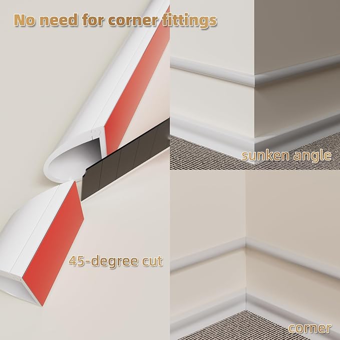 39" Side Open One Cord Hider (<1/4") for Wall Mounted Tv,Silicone Flexible Cable Cover to Hide Conceal Cords Along Wall,Wire Raceway Management Cable Concealer Channel,Electric Cord Organizer,White
