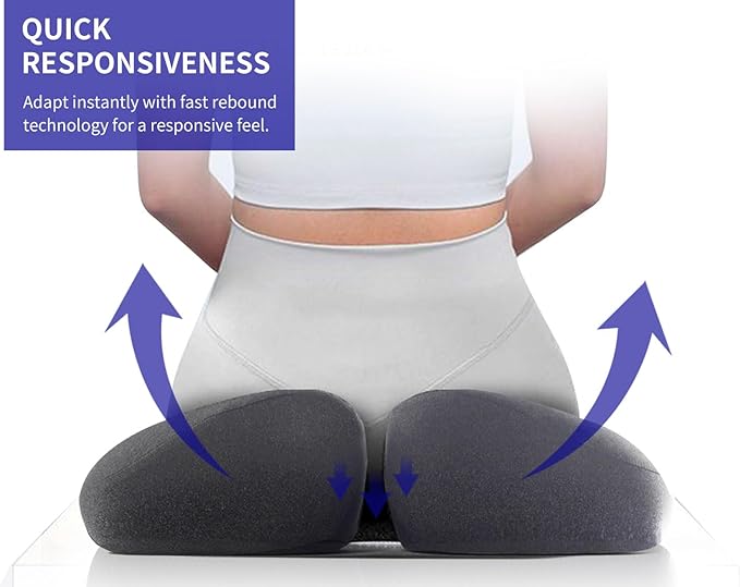 SupremeComfort X-Large Gel Infused Memory Foam Seat Cushion for Office Chair, Kitchen Chair, Car Seats- Elevate Your Seating Experience -Pressure Sore and Tailbone Pain Relief
