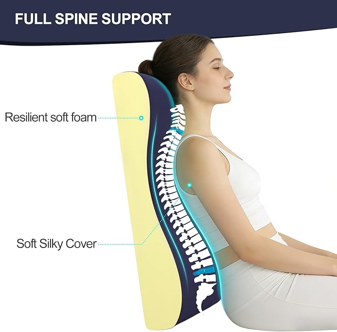 2-in-1 Neck Pillow Lumbar Support Pillow for Recliner Couch& Glider Chair - High Resilient Foam Ergonomic Back Support for High-Back Rocking Chairs, Glider Rocker Replacement Cushions Navy M