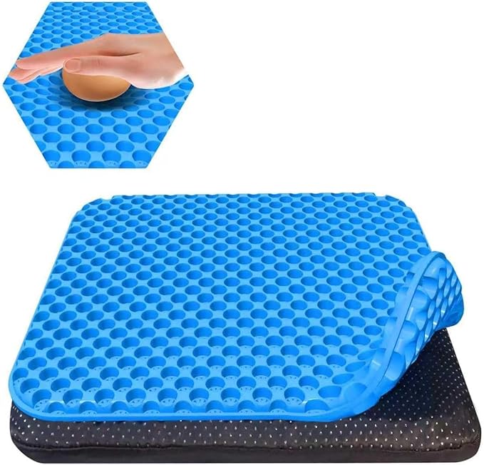 Cooling Gel Seat Cushion with Breathable Honeycomb Design for Pressure Relief on Office, Car, and Wheelchair Seats, Small