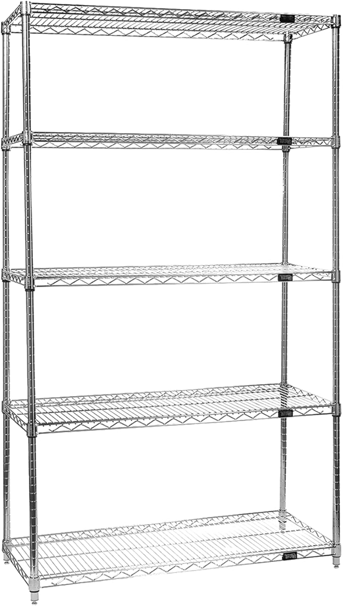 Quantum Storage Systems WR63-3048C-5 Starter Kit Wire Shelves Chrome 5 Shelves 63" H x 48" W x 30" D
