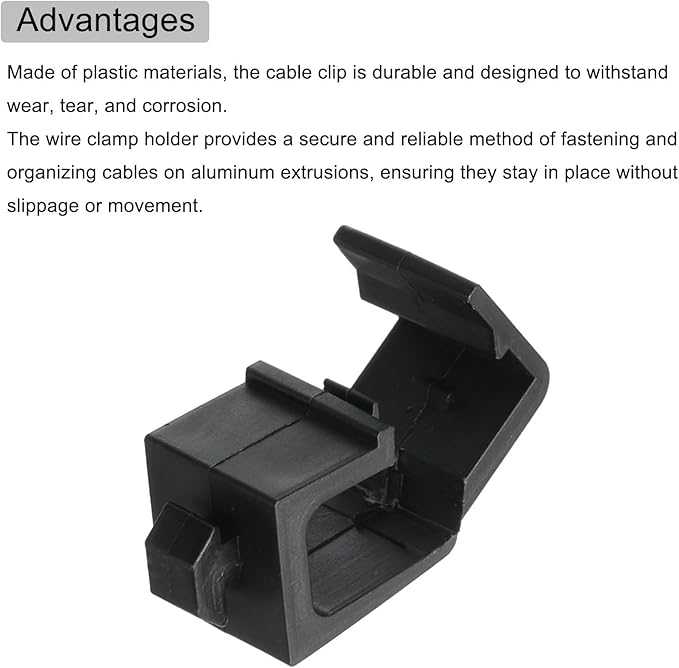 MECCANIXITY 4Pcs Single Slot Flat Cable Clamp 6, 10mm Mount Slot Width Wire Holder ABS for 20 Series European Standard Aluminum Extrusion
