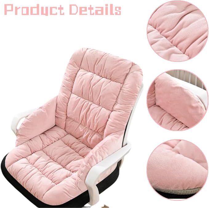 Desk Chair Cushion Office Chair Pad with High Back Support Seat Cushion with Non-Slip Bottom for Office Car Home Dining Room Kitchen