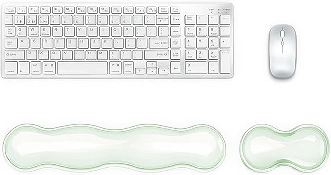 Update Gel Wrist Rest Pad for Keyboard & Mouse Set, Silicone Viscoelastic Wrist Support No Slip Pad for Pain Relief, Effortless Typing, Gaming, Computer, Laptop, Office