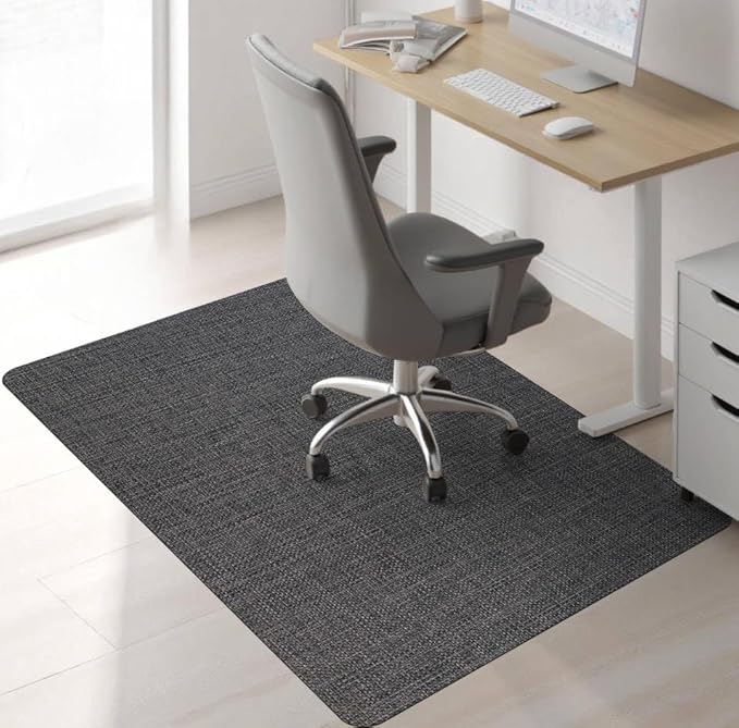 Sycoodeal Office Chair Mat for Hardwood & Tile Floor, 36" x 48" Computer Gaming Chair Mat for Rolling Chairs Non-Curve, Anti-Slip, Heavy Duty Floor Protector for Home Office (Dark Coffee)