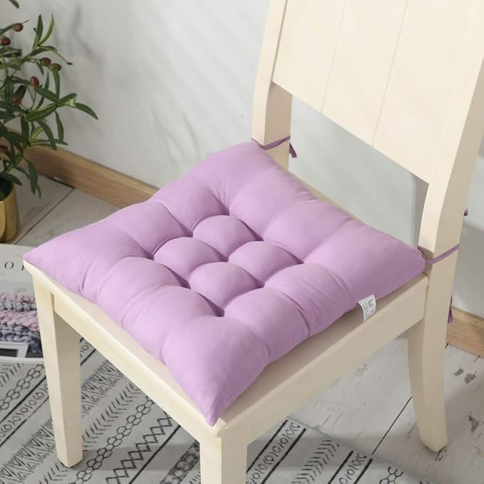 Indoor Chair Cushions Non-Slip Thicken Seat Cushion for Indoor Outdoor Dining Chair Office Chair Desk Chair(Light Purple)