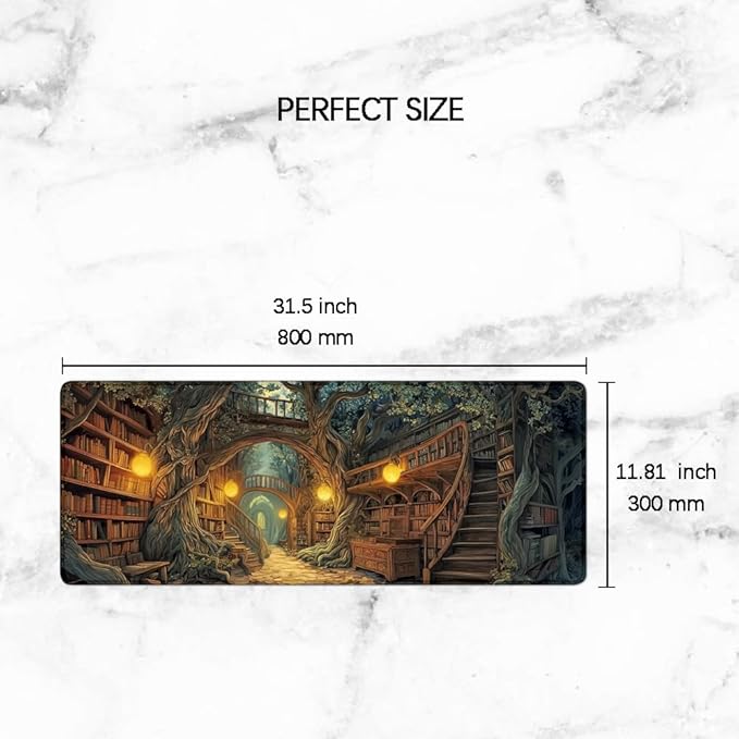 Desk Mat,Desk Pad, XXL Large Mouse Pad,Anti-Slip Big Mousepad with Stitched Edges,Extended Computer Mouse Pads for Desktop Libary