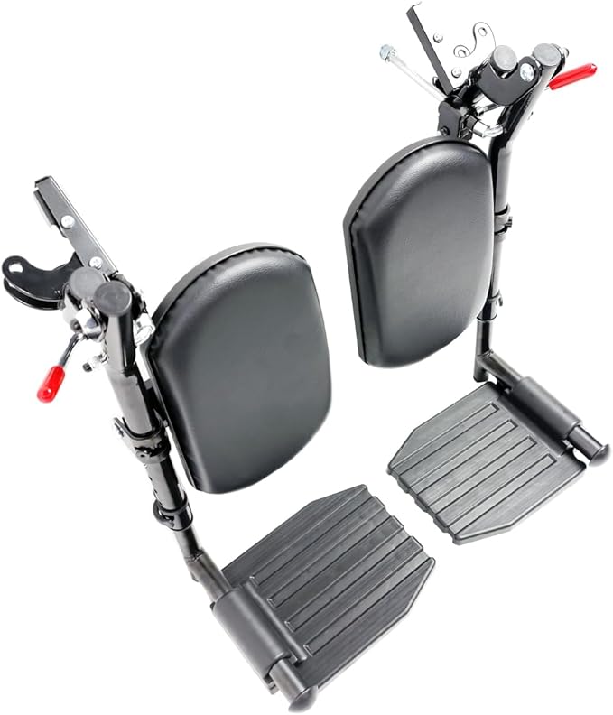 Wheelchair elevating Leg Rest with Padded Calf Pads,Foot Rest,for Drive Reclining and Standard Wheelchair, Transport Chair. Universal Replacement Parts, T94(1pr,Black)