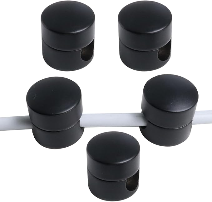 Cable Accessory Organizer Aluminum Wire Organizer Cable Management Clamps Home and Office Cable Management Clamps Sturdy Stylish Durable 5pcs(Black)