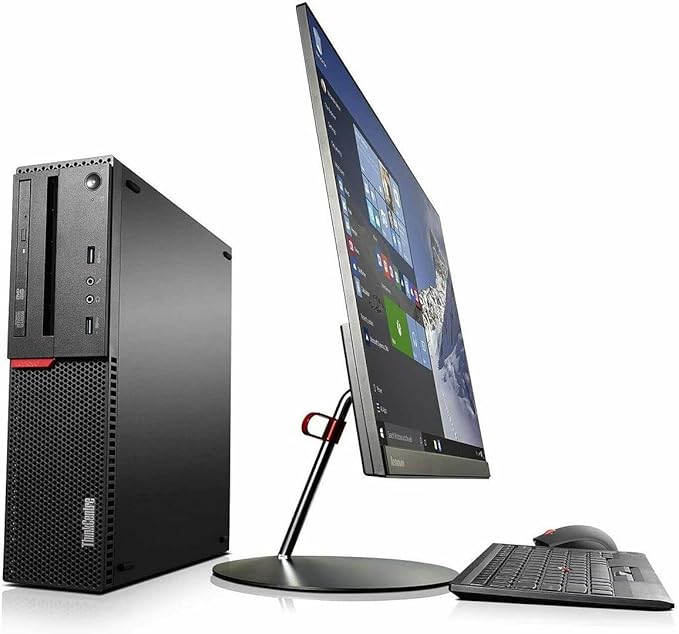 Lenovo ThinkCentre M800 SFF Desktop Computer Package, Intel Core i5 6500 3.2GHz, 16GB RAM, 512GB SSD, Dual KOORUI 24 Inch Monitors,WiFi,Bluetooth,Wireless Keyboard Mouse,HDMI (Renewed)