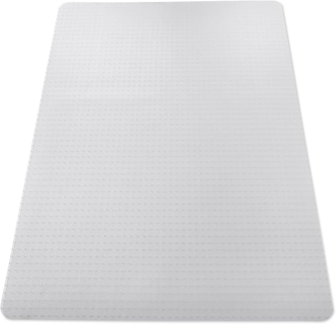 Amazon Basics Office Chair Mat for Low Pile Carpeted Floors, Clear Plastic with Studded Grips, 46" x 60", for Home or Office