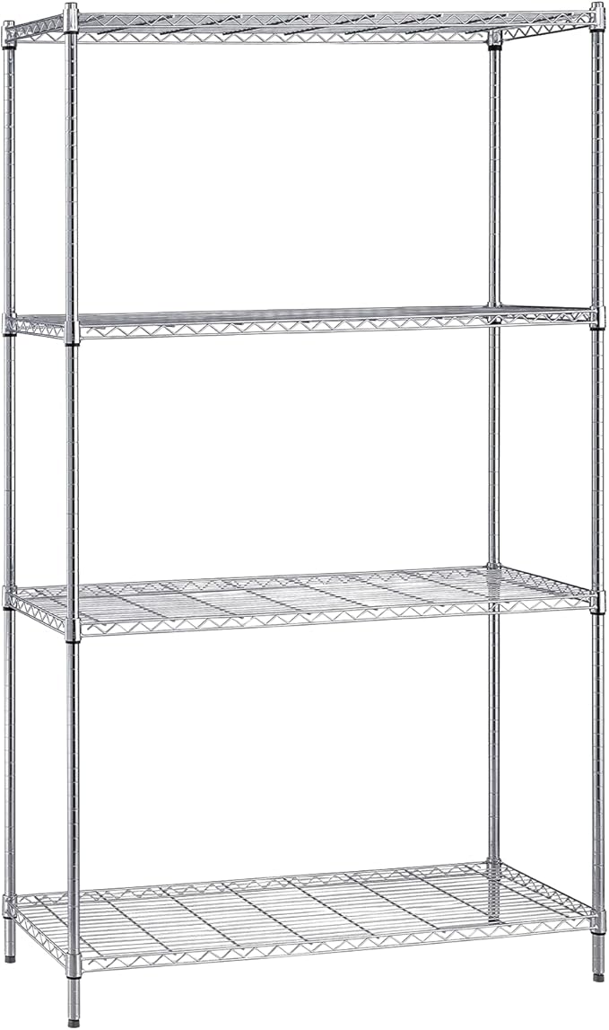 Quantum Storage Systems WR74-2136C Starter Kit Wire Shelves Chrome 4 Shelves 74" H x 36" W x 21" D