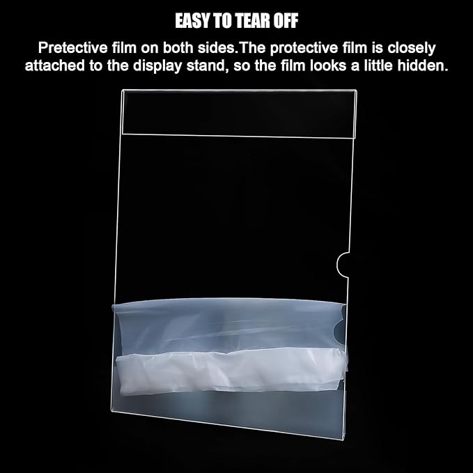 xydstay 6pack Acrylic Wall Sign Holder with Tape,8.5 X 11 Wall Mount Clear Plastic Sign Holder, Memo Document Menu Holder for Restaurant, Office, School, Store and Home Use,No Drilling