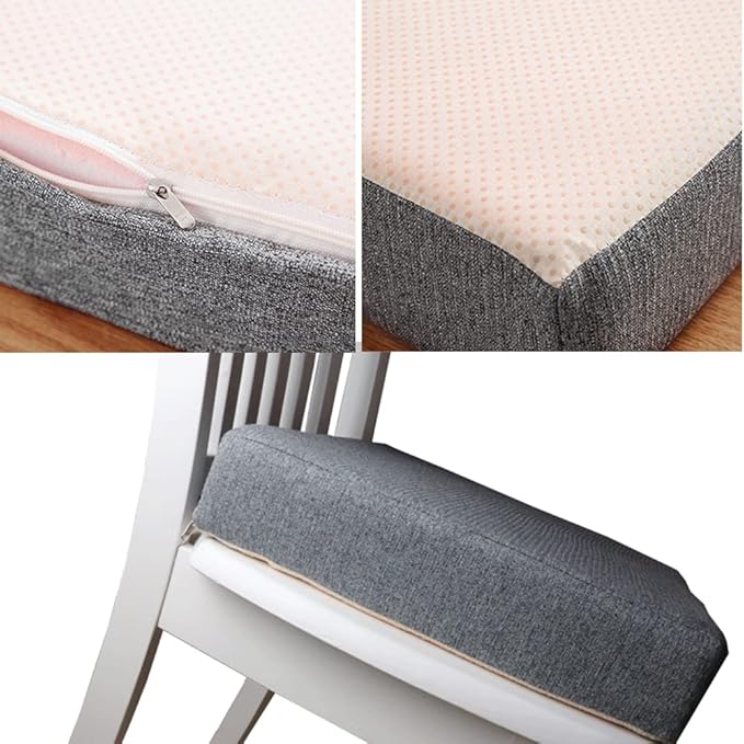 Indoor Chair Cushions Memory Foam Seat Cushion for Armchair, Non-Slip Pads Booster Comfort Pad Indoors Outdoors Car Office Sofa - Square (50X50x8cm,Light Grey)