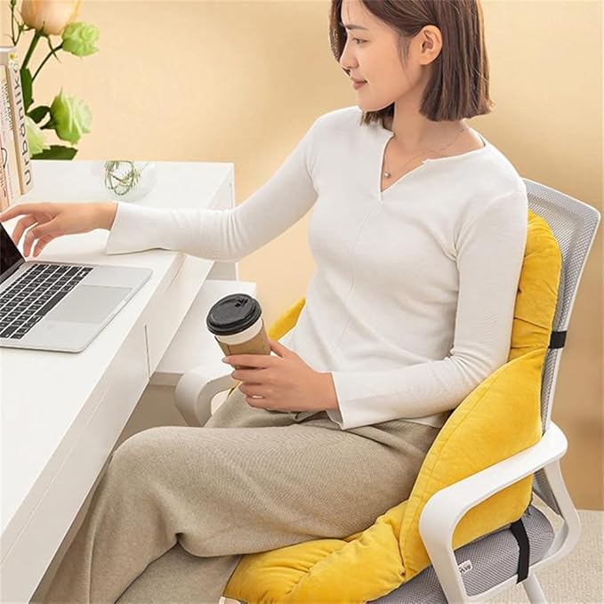 LYFJMUS High Back Office Chair Cushion Soft Desk Chair Pad with Ties Rocking Chair Cushion for Office Car Home Dining Room Kitchen
