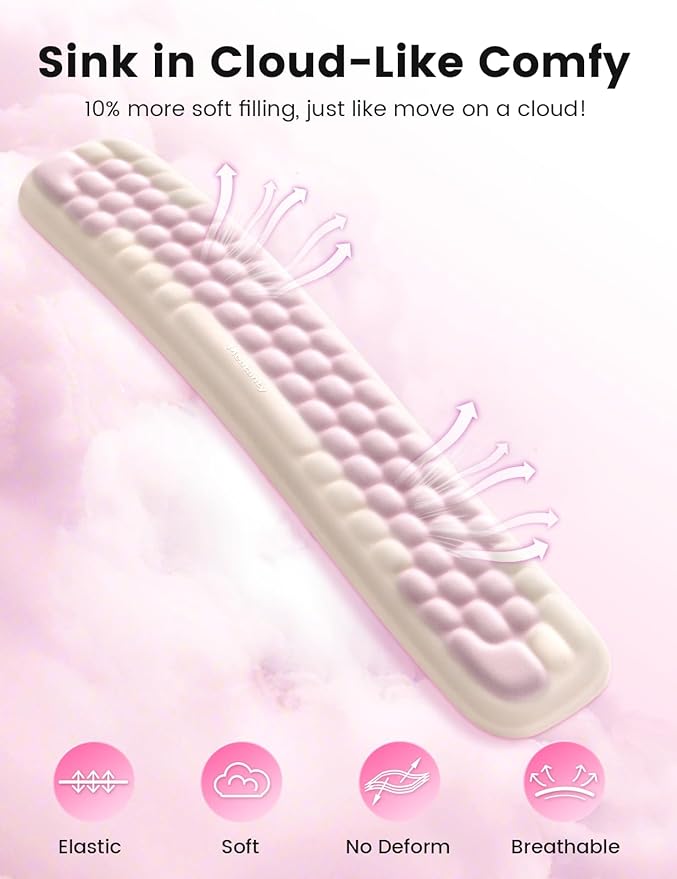 Meatanty Keyboard Wrist Rest, Ergonomic Keypad Support, Soft Memory Foam Hand Rest Pad for Typing Comfort, Computer Desk Accessory for Hand Palm Pain Relief, Laptop Office Home School Women Girl Cute