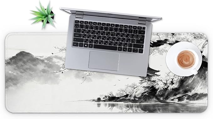 MAY FLOWER Gaming Mouse pad, Large Laptop Mousepad, Full Keyboard Mat, Long Computer Mouse Mat for Home and Office, Anti-Slip Rubber Base, 31.5 x 11.8 Inches (Japanese Cherry Blossom)