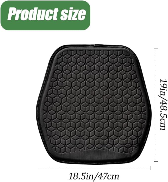 Gel Car Seat Cushion, Office Chair Cushion, Non-Slip & Comfortable Automotive Chair Protector Pad for Driving, Breathable Automotive Front Seats Pad Universal for Car SUV Truck (Black)