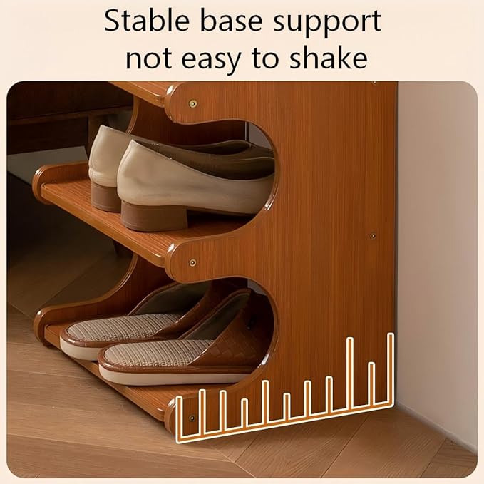 Narrow Shoe Rack for Entryway,Corner Shoe Rack— Wooden, Freestanding, Multi-Tier Shoe Storage Units Suitable for Entryways, Hallways, Bedrooms, Living Room Corners, and Compact Spaces(6th Floor)