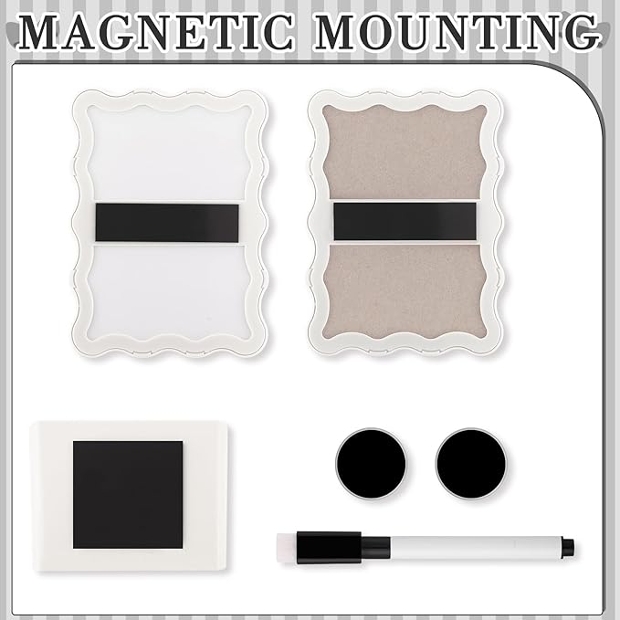Jingmore Scalloped Magnetic Locker Accessories Kit White Back to School Essentials 6 Pieces Includes Whiteboard Mirror and Organizing Supplies Cute Locker Organizer Decoration for School