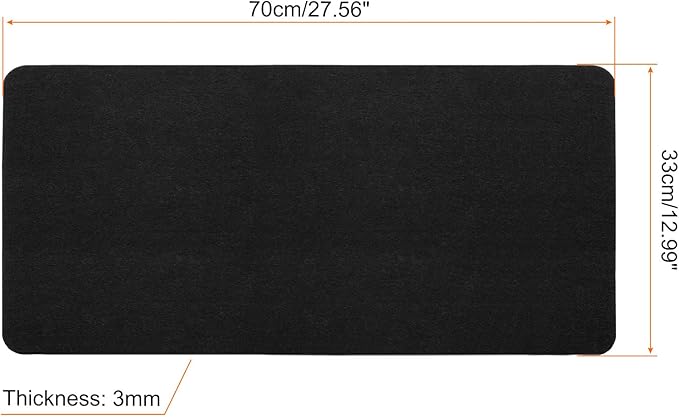 PATIKIL 28"x13" Desk Mat Protector, Felt Dual Side Mouse Pad Writing Mat for Office Home, Black