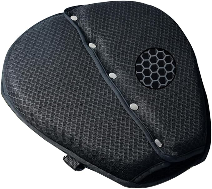 SUNPIE Motorcycle Gel Seat Pad Universal Motor Bike Seat Cover with Sun Protection Covers 3D Honeycomb Breathable Comfortable UV Resistance for Seat Height Adjustment &Vibration Reduction