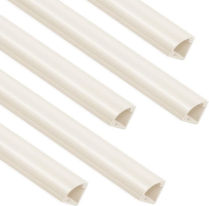 85in Corner Cable Concealer, One-Cord Corner Duct, Paintable Corner Cord Cover, Cable Management Channel for Wall Corner, Floor Baseboard, Ceiling - 5 X L 17in, Beige