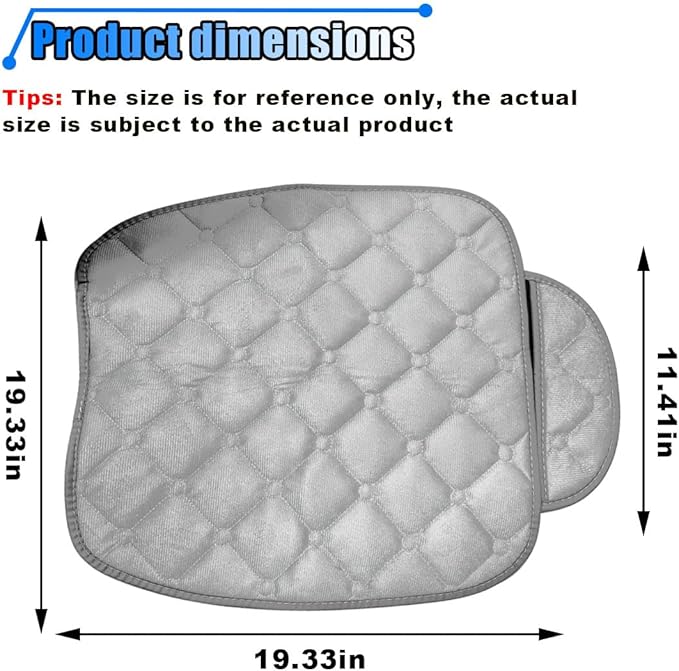 LAINLOY Car Seat Cushion, Soft Plush Vehicle Driver Seat Pad with Storage Pocket, Non-Slip Rubber Bottom, Universal Seat Protector Cover for Truck, Car, SUV, Home, Office, Chair (Grey)