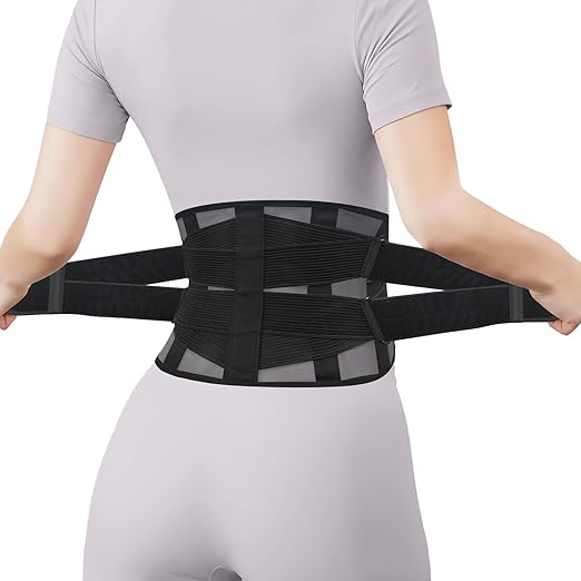 Ultra Thin Lumbar Support Brace for Women & Men – Lightweight Back Pain Relief Belt with Breathable Mesh – Slimline & Invisible Under Clothes – Sciatica & Herniated Disc Support