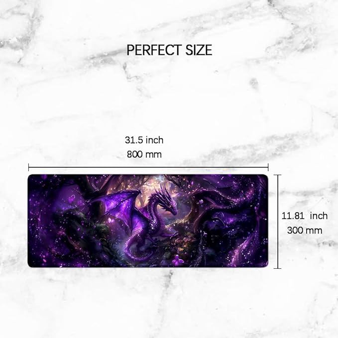 Gaming Mouse Pad Large Desk Mat Extended Keyboard Mouse Pad Mousepad with Non-Slip Base and Stitched Edge Mouse Mat Desk Pad Mouse Pads for Desk Home Office Gaming Drogan