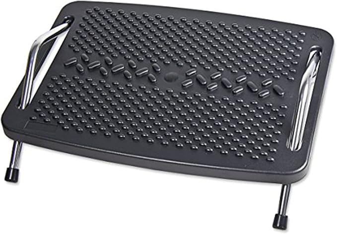Syba Under The Desk Ergonomic Tilt Adjustable Foot Rest Metal Support with Massage Textured SY-ACC65065