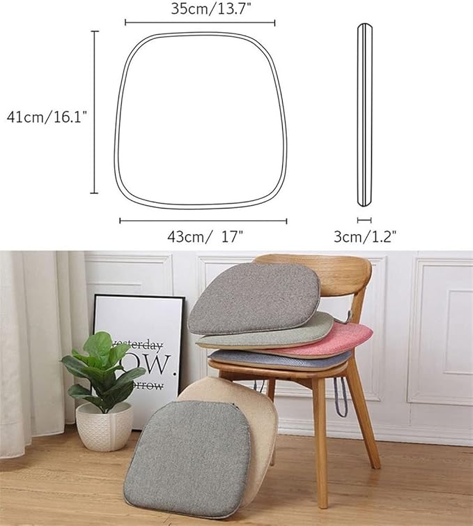 1/2/4 Packs Chair Cushion/Seat Cushion for Dining Chairs, Non-Slip Indoor Outdoor Kitchen U-Shaped Seat Pad/Chair Pads with Machine Washable Cover (Green Set of 2)