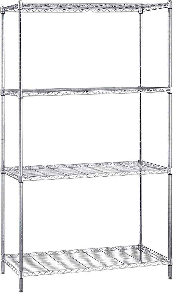 Quantum Storage Systems WR86-1442C Starter Kit Wire Shelves Chrome 4 Shelves 86" H x 42" W x 14" D