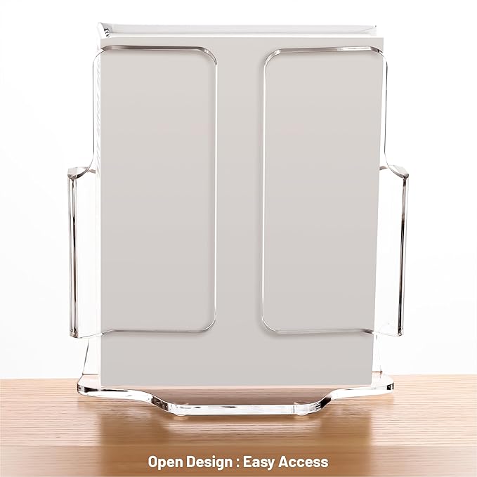 YUXUN Acrylic Brochure Holder 6x8 Inch,Clear Countertop Display Stand,Pamphlet Holder for Trifold Flyers,Booklets,Menu,Leaflets,Photocards for Office,Home,Store,1 Pack,A5