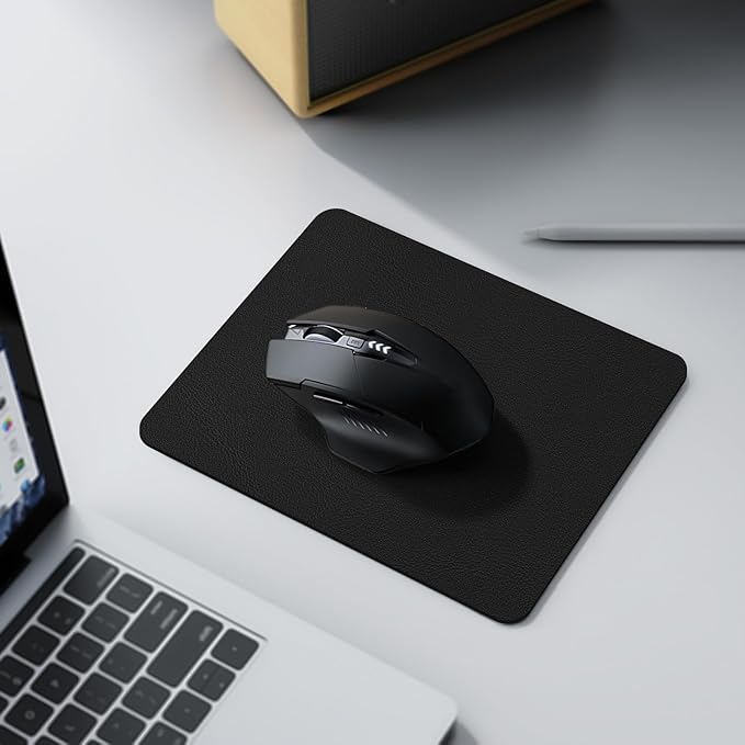 Leather Desk pad Protector, Office Mat, Large Mouse Mat, Non-Slip PU Leather Blotter, Laptop Desk Pad,Waterproof Laptop Computer Desk Keyboard Mat for Office/Work/Home/Decor (Black, 11in*8in)