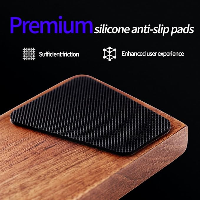 Wooden Wrist Rest, Walnut Wood Keyboard Wrist Rest, Ergonomic Palm Rest, Anti-Slip, Keyboard Accessory for Computer, Laptop, Home & Office (Black Walnut, 11.8" L x 3.15" W x 0.78" H)