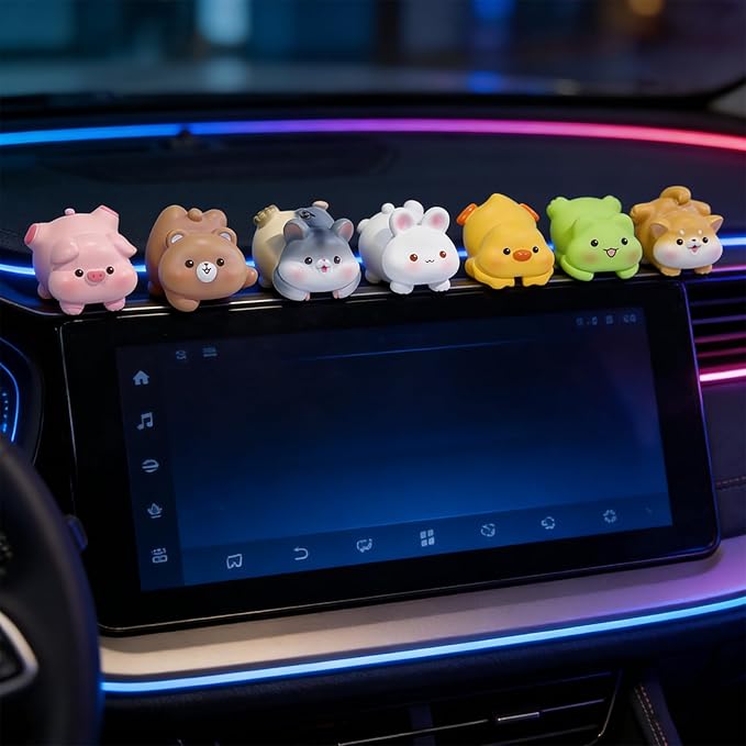 Computer Monitor Decor,Computer Monitors Decors Figurines,Personalized Animal Collectible Figurines, Monitor Decor for Home, Office,Car Decoration (Green)