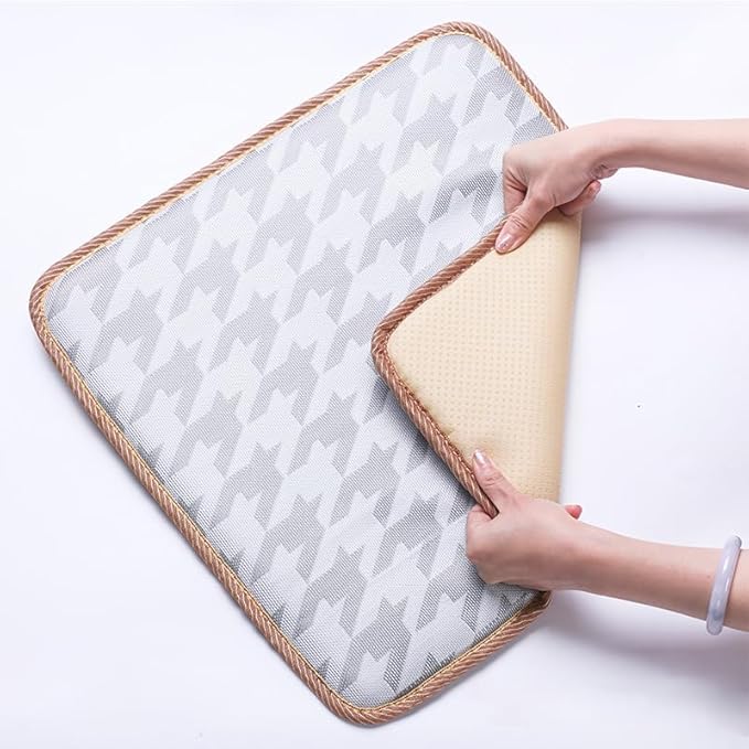 Chair Cushion Memory Foam Pads Tufted Slip Non Skid Rubber Back Seat Cover, 1Pack,Brown C