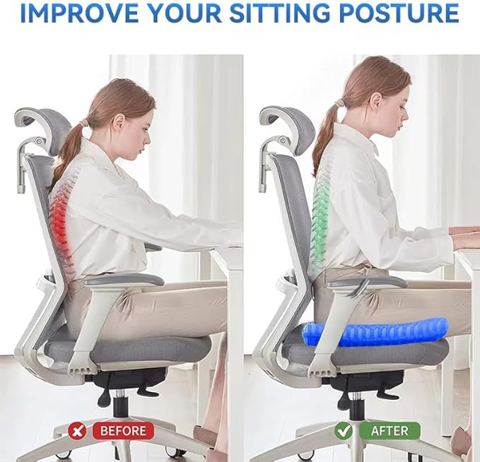 Seat Cushion for Tailbone Sciatica Back Pain Relief Orthopedic Memory Foam Coccyx Non-Slip Comfort Office Chair Car Desk Home Use
