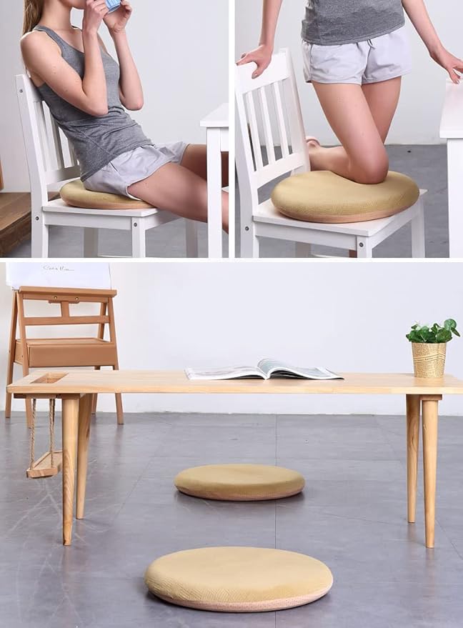 Sigmat Memory Foam Seat Cushion Anti-Slip Soft Round Stool Cushion Chair Pad 20 Inch Grey