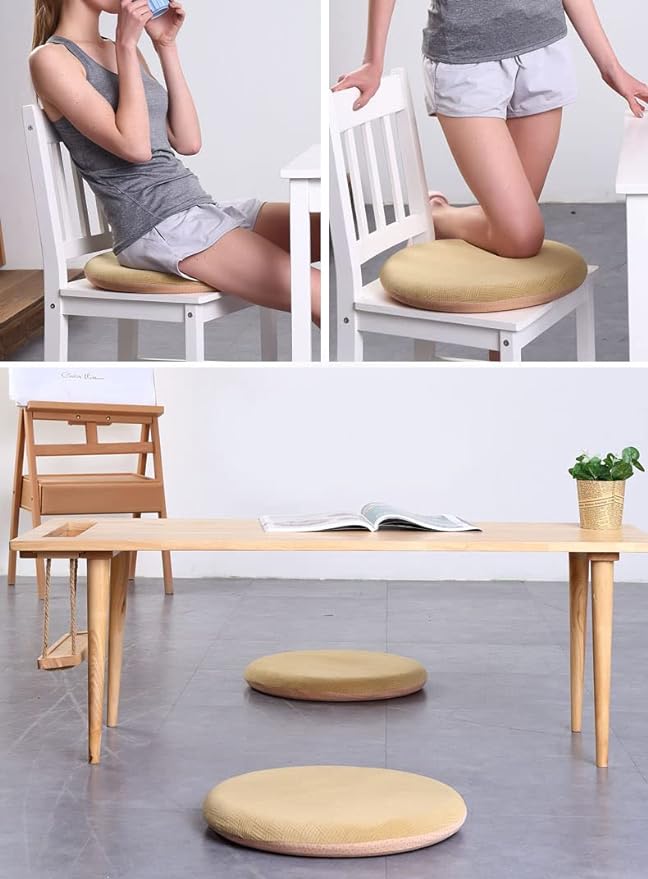 Sigmat Memory Foam Seat Cushion Anti-Slip Soft Round Stool Cushion Chair Pad 13 Inch Navy