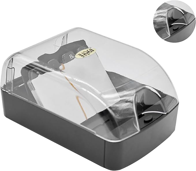 Business Card Holder, 350-Card Capacity Business Card File Plastic Storage Box with Transparent Tilted Lid, Dust-Proof Desktop Organizer for Office Reception(SIZE:S)