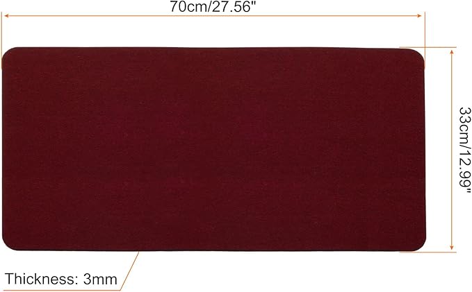 PATIKIL 28"x13" Desk Mat Protector, Felt Dual Side Mouse Pad Writing Mat for Office Home, Red
