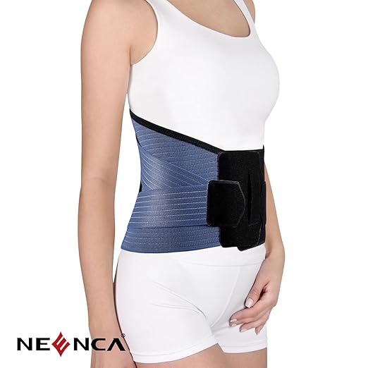NEENCA Back Support Brace, Adjustable Lumbar Support for Pain Relief of Back/Lumbar/Waist, Waist Wrap with Spring Stabilizers for Injury, Herniated Disc,Sciatica, Scoliosis and more