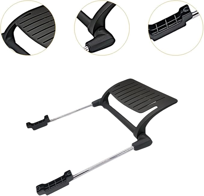 Office Chair Footrest Attachment, Adjustable, Black, Iron & Polypropylene Frame, for Office, Home, Meeting Rooms