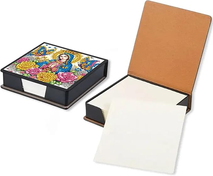 Woman Diamond Painting Kit Note Box,Memo Paper Storage Box Diamond Art,Sticky Note Holder Diamond Art,Diamond Painting Memo Pad For Office Desk. (woman)