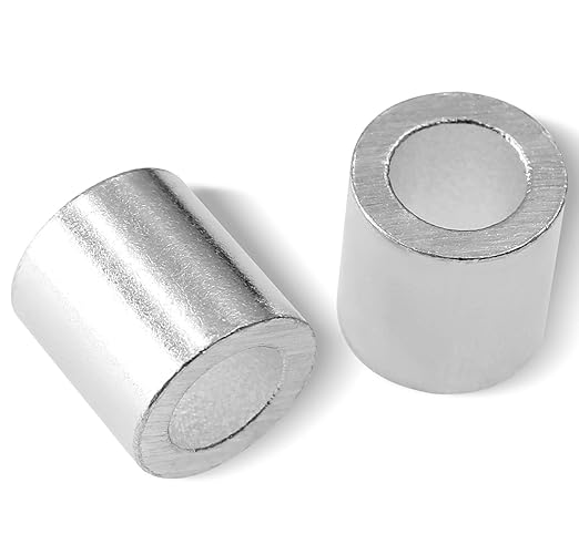 50pcs 3/16 Inch Aluminum Crimping Stop Sleeve for Wire Rope and Cable, Round Hole Type